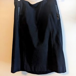 Black pencil skirt with leather detail